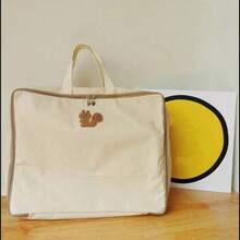 1pc Little Bear Squirrel Quilt Storage Bag Luggage Bag Simple Checkered Quilt Bag - Multicolor - View 9