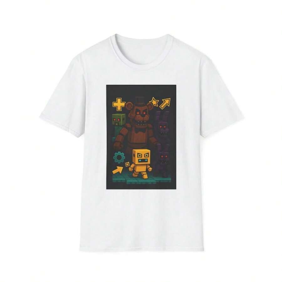 FNAF Freddy Geometry Dash Robloxs Gamer Tshirt, Men Women Tee, Video Game Fan Gift, Funny Casual Top - 款式21 - 查看 1