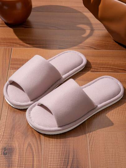 Men's Solid Color Simple Fashion Spring/Autumn Slippers, Unisex Casual Vacation Slippers, Bedroom Slippers, All Season Slippers, Plus Size