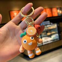 1pc Korean Cute Ins Style Avocado Keychain, Lemon Orange Fruit Couple Doll Pendant Gift - Multicolor - View 16