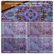 1PC Purple Floral Geometric Medallion Design Christmas Rug 5x7 Washable Area Rugs For Living Room Bedroom, Velvet Material Low-Pile Carpet Suitable For Indoor Outdoor High Traffic Areas,  Soft Texture , Home Decor Gift, Holiday Print Mat - 1PC - Xem 11