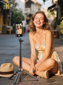 D8 Magnetic Attraction Cell Phone Selfie Stick Tripod, Smartphone Tripod Stand All-In-1 With Integrated Wireless Remote,Portable,Lightweight,Extendable Phone Tripod , All-In-1 Cell Phone Selfie Stick Tripod With 360° Rotatable Fill Light, 1300MM Extendable Portable Lightweight Smartphone Tripod Stand, Compatible With Iphone Duo 18 17/16/15/14/13 & All Android Phones - one-size - View 4