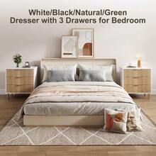 Cómoda para dormitorio, cajonera moderna con 6 cajones grandes y tiradores dorados, armario organizador de madera para sala, pasillo, entrada - Blanco - Ver 4