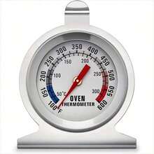 SOKANY 1pc 430 Stainless Steel Oven/Oven Thermometer, Temperature Range 50-300°C/100-600°F, High Heat Resistant Glass, Auto Sensing, Precise Measurement. Suitable For Kitchen Cooking & Baking, Essential Baking Tool Accessory. - Silver - View 12