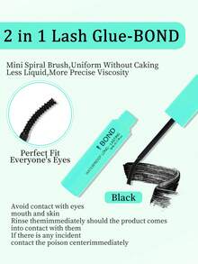 一套二合一防水睫毛胶水，包含粘合液（5ml）和密封液（5ml）、镊子和卸妆液，易于卸除，防水持久，适合DIY睫毛嫁接 - 彩色 - 查看 3