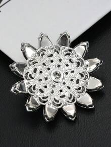 1pc Of Flower-Shaped Colorful AB Rhinestone Glass Metal Buttons With Copper Claws, Suitable For Decorating Fur Coats, Suits, Uniforms, Cardigans, Shirts, Wedding Dresses, And DIY Accessories For Bouquets And Bags. - Multicolor - View 6