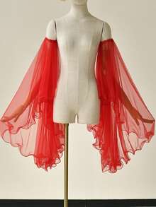 1 Pair Loose Bridal Arm Sleeves With Frill Trim, Wedding Dress Accessory - Multicolor - View 9