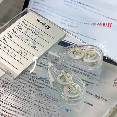 This Ins Style Correction Belt Is Simply A Little Expert In Correcting Mistakes With "Double Appearance And Strength"! It Is So Miniature That It Can Be Held In The Palm Of Your Hand, And It Can Be Used As Soon As You Take It Out, So Light As If You Don't Bring Anything. It Will Not Make Harsh Noises, It Will Not Be Evenly Covered When Covering The Paper