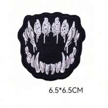 1 件朋克风牙齿刺绣贴片，卡通熨烫缝纫贴布，用于 DIY 服装徽章修补 - 龐克刺繡DIY補丁 - 查看 6