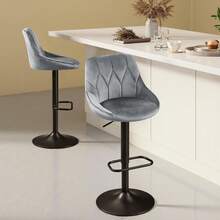 Barstools - Dark Grey - Velvet - View 6