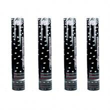 30cm Rectangular Silver Confetti Cannon - 4 Pack Handheld Confetti Launchers For Birthdays, Weddings - Easy Grip - Silver - View 2