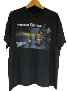 Men'S Counter-Strike Gaming T-Shirt| Black Tactical Design With CS:GO Themed Graphics, Crew Neck, Casual/Competitive, Suitable For Counter-Strike Fans, All-Season, Unisex, Collectible, Regular Fit - màu đen - Xem 2