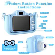 YAIUZGOO 1080P High Definition 2-Inch Screen Digital Camera, Includes Protective Case, SD Card Reader, Cute Gift For Birthday, New Year, Valentine's Day, 150mAh - Baby Blue - View 7