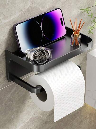 1pc Bathroom Storage Rack/Tissue Rack, Wall Mounted Toilet, Perforated Face Washing Storage Rack In Bathroom