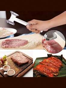 1pc Square Meat Tenderizer, Steak Hammer, Home Meat Tenderizer, Beef Pounder, Double-Sided Meat Mallet - Multicolor - View 9
