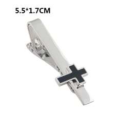 2 piezas de Clips de corbata con forma de cruz, combinación de oro y plata, accesorio para trajes de hombre, primavera/otoño - Multicolor - Ver 5