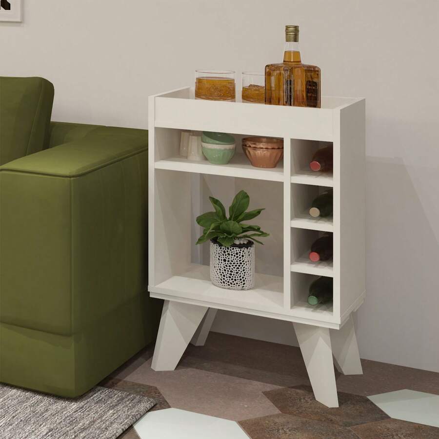 Bar Drink Aparador com Espelho e Adega com 6 Nichos - Artely