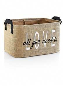 Jute Wardrobe Laundry Organizer, Kids Room Toy Organizer, Foldable Storage Basket 25x18x15 - Multicolored - View 3