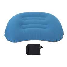 Portable Inflatable Travel Pillow - Lumbar Support For Airplanes, Trains And Offices - Foldable Outdoor Cushion In Blue - Green - View 4