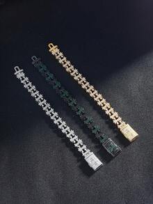 Pulsera con hoja de arce de moda, accesorio esencial para el uso diario, fiestas y atuendos de los hombres, gran regalo para amigos - Pulsera de cruz de hoja de arce de hip hop - Ver 7