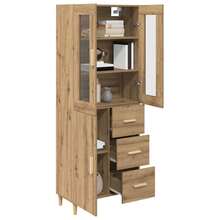 vidaXL Highboard Handwerks-Eiche 69,5 X 34 X 180 Cm Holzwerkstoff - Gelb - Übersicht 3