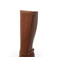 Women's Platform Chunky Heel Knee-High Boots Square Toe Fashionable Platform  Solid Color Y2K Buckle Tall Boots - 摩卡棕 - 查看 4