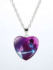 Kpop DemonHunteSK-POP 恶魔猎手女团心形项链配饰，卡通心形吊坠毛衣链 - 彩色 - 查看 11