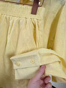 Women's Imported Linen Shirt / Button / Lining / / Women's - Kuning - View 5