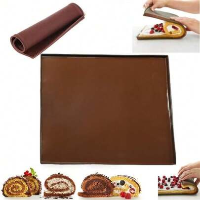 1个不粘硅胶烘焙垫，适用于蛋糕卷、瑞士卷、马卡龙等烘焙食品，可重复使用，柔韧耐用，耐热，是制作瑞士蛋糕卷的理想选择。