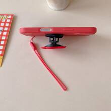 花朵图案纯色液态硅胶手机壳，兼容 11/12/13/14/15/16 Pro Max/17、S22/23/24/S25+、UA04/A05/A14/A15/A24/A25/A34/A54、SA56/A36/A26，可爱设计 - 紅色 - 查看 2