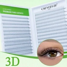 500 piezas de extensiones de pestañas premontadas, 3D/6D/9D/10D/20D/30D, longitud mixta de 8-15mm, rizo D, puntas afiladas, extensiones de pestañas esponjosas premontadas hechas a mano - D - Ver 23
