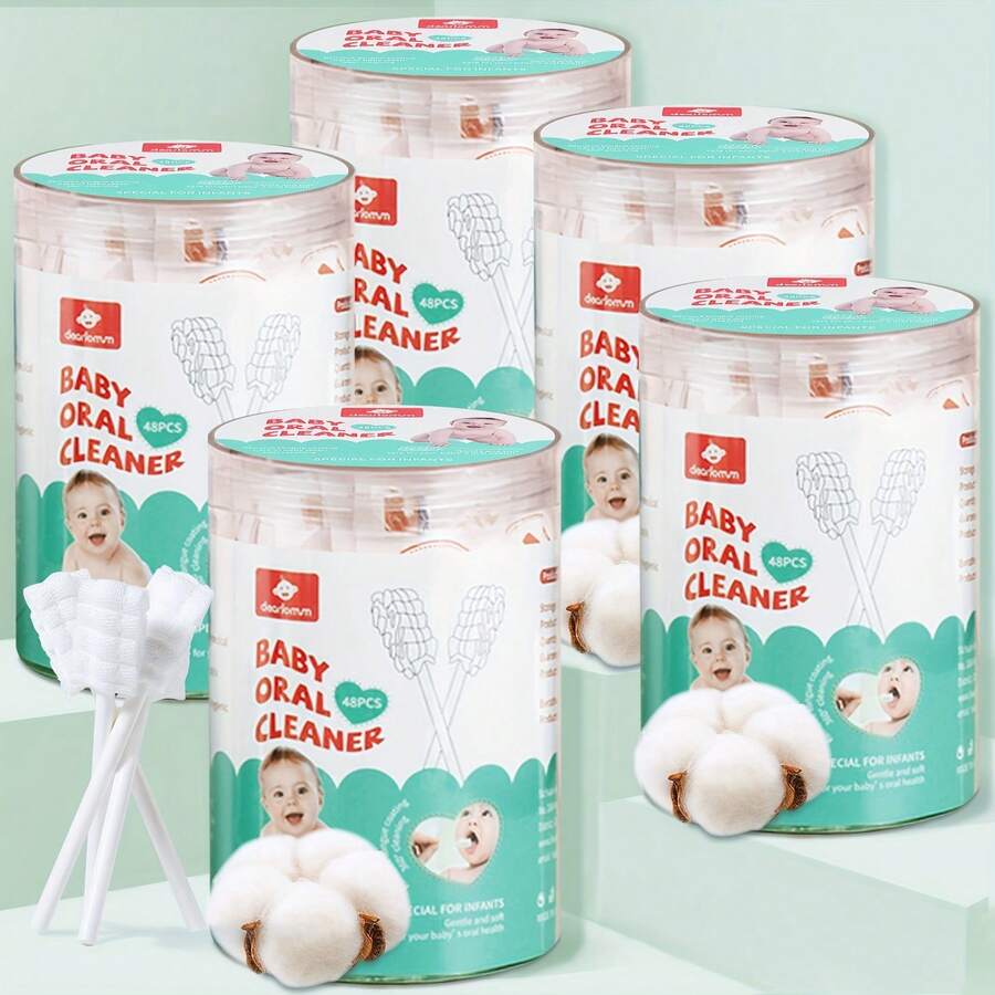 Baby Tongue Cleaner, Newborn Toothbrush,  Disposable Infant Toothbrush Clean Mouth,Gauze Gum Cleaner Oral Cleaning Stick Dental Care For 0-36 Month