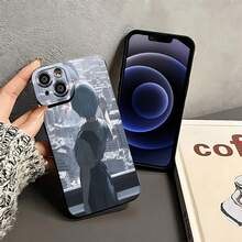Funda para teléfono Ethereal Reflection Anime Compatible con fundas para teléfonos   17  16 Pro Max  15 Pro Max  13 y  12 Acabado mate resistente al agua, a prueba de caídas y arañazos Un gran regalo para familiares, amigos, seres queridos, novios/novias y para Navidad - Negro - Ver 4