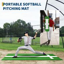 Tapete de Entrenamiento para Softbol 3x1 m - Superficie Antidesgaste y Base de Goma, para Uso en Interiores y Exteriores | Incluye Zona de Lanzamiento - Verde - Ver 3