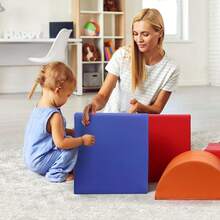 Bloques de escalada de juego suave para niños pequeños, juego de espuma de 5 piezas para arrastrarse, escalar y deslizarse en interiores, juguetes de construcción de actividades seguras para niños de 1 a 3 años - Multicolor - Ver 4