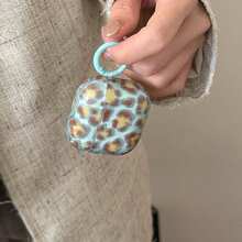 European And American Sweet Leopard Print With Hanging Ring Earphone Case Suitable For AirPods Pro 2, Cute Apple 4 Minimalist 3 New 1/2 Generation Women Earphone Case - Blue - View 7