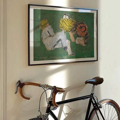 1pc Vintage Modernist Abstract Figures Wall Art Picture Impressionist Figure Canvas Print Paintings|Boho Mid Century Green Field Decorations For Bedroom,Living Room Or Office Home Decor,Retro Colorful Abstract People Art Poster,Gift For Her,Unframed Or Framed