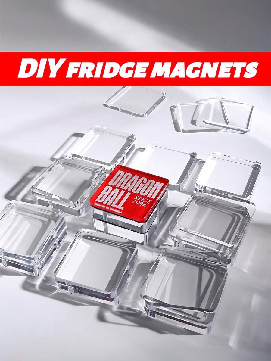 Bộ dụng cụ tự làm nam châm tủ lạnh | Tấm acrylic vuông trong suốt | Đồ dùng thủ công mỹ nghệ làm quà tặng