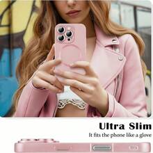 1个粉色磁吸保护壳，奢华金属哑光漆面，带摄像头镜头保护膜，柔软TPU材质，防摔防刮，兼容无线充电，适用于苹果17Pro/17ProMax/Air/17/16Pro/16ProMax/16Plus/16/16E/SE4/15Pro/15ProMax/15Plus/15/14Pro/14ProMax/14Plus/14/13Pro/13ProMax/13/12Pro/12ProMax/12/11ProMax/11/11Pro - 珊瑚粉 - 查看 5