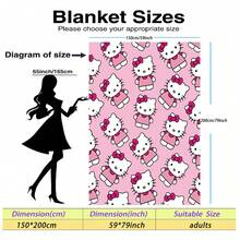 SANRIO Hello Kitty主题法兰绒毯,粉色底,满版Hello Kitty印花,可爱少女风,既美观又实用,可作为礼物或日常家居用品,也可用作披毯、空调毯、沙发毯,适用于沙发、卧室、露营、旅行等场合,实用且具有纪念意义。 - 彩色 - 查看 15