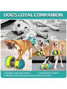 1pc Dog Slow Feeder Puzzle Toy, Interactive Food Bowl Dispenser To Keep Dogs Happy - Multicolor - View 7