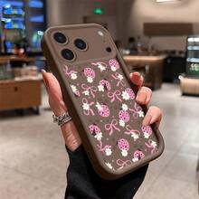 Ladybug Pattern Phone Silicone Case For Iphone 17 16 15 14 13 12 11 Pro Max Plus 16E Creative Design Cover - Ladybug Khaki64YJ - View 4
