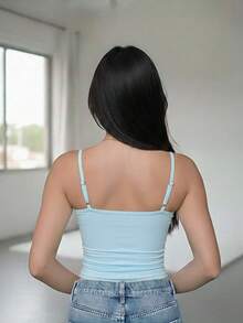 Women's Formal Blouse With Adjustable Straps In Suplex Fabric - 淺藍色 - 查看 2