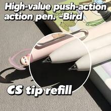 4 piezas Bolígrafos con forma de pájaro neutros y lindos, con Body giratorio de calidad, punta de bolígrafo de 0.5 mm, bolígrafos de secado rápido para estudiantes, útiles escolares esenciales, regalo, regalo del Día de San Valentín - La punta del pájaro - Ver 3