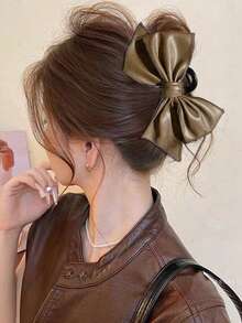 1pc Women's Cashew Bow Hair Clip, Bohemian Style, Suitable For Vacation And Various Holiday Photography, Simple, Elegant, Generous, Suitable For Beach Play, Black And White Color, Can Firmly Clip Hair, A Exquisite Hair Accessory. Elegant Claw Clip Fashion Hair Clip Casual Hair Clip - Cashew Flower Pattern - 1pcs - View 12