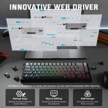 Bàn phím chơi game không dây từ tính ATTACK SHARK X68PRO HE, đèn nền RGB 3 màu, tốc độ phản hồi 8KHz, hành trình phím điều chỉnh được, công tắc từ tính, cáp xoắn ốc, dành cho PC, quà tặng Giáng sinh, phiên bản đặc biệt Giáng sinh, phiên bản giới hạn cuối năm - Đen & Đỏ/Đen/Trắng/Ánh trăng - Nhiều màu - Xem 7