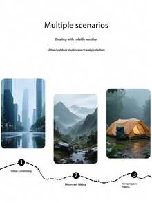 1 Set Unisex Casual Hooded Raincoat With Reflective Stripes, Breathable Ventilation Holes, Full Body Separable Rainsuit For Cycling, Waterproof, Lightweight, Suitable For Beach, Travel,Mother's Day Gift,Bedroom Decor,Garden,Kitchen Decor,Summer,Beach,Travel Essentials,Room Decor,Squishy,Graduation - Men's and Women's Styles - View 8