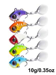 GOTURE 5pcs/Set Metal Spinner Fishing Lure Kit, Suitable For Largemouth Bass, Trout, Catfish In Freshwater And Saltwater Fishing - Multicolor - View 8