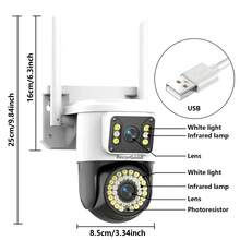 RecorGood 4MP HD Waterproof Security Camera, Color/B&W Night Vision Switchable, AI Smart Motion Detection, Intelligent PTZ Auto Tracking, Premium Material Housing, Dual Lens Monitoring With Fixed + PTZ Rotatable Lens, Highly Recommended For General And Specific Scenarios Like Doorway, Backyard, Restaurant, Store, Etc. - Multiple Specifications - View 7