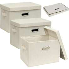 zxxCaas De Almacenamiento Caas Organizadoras 3 Piezas De ogares Con Caa De Almacenamiento De ea Que Se Pueden Pr En El Arma Y La Caa De Almacenamiento De La Oficina ige Morganizador de juguetes - beige - Ver 8